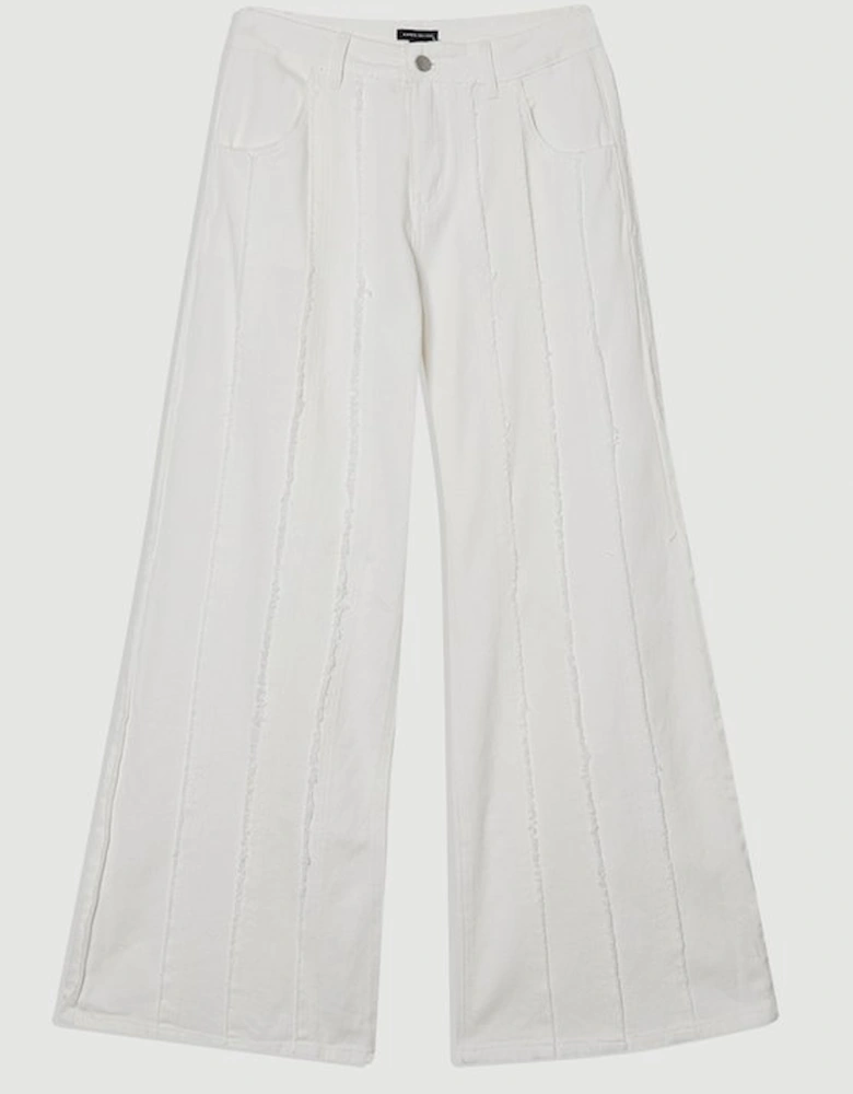 Denim Tassel Detail Wide Leg Jeans
