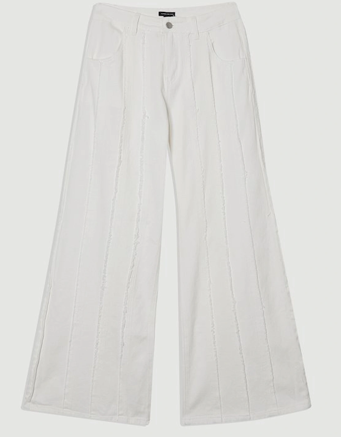Denim Tassel Detail Wide Leg Jeans