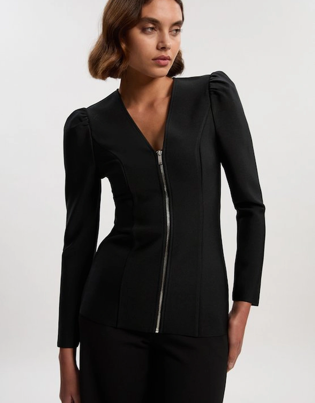 Fitted Figure Form Zip Through Jacket, 5 of 4