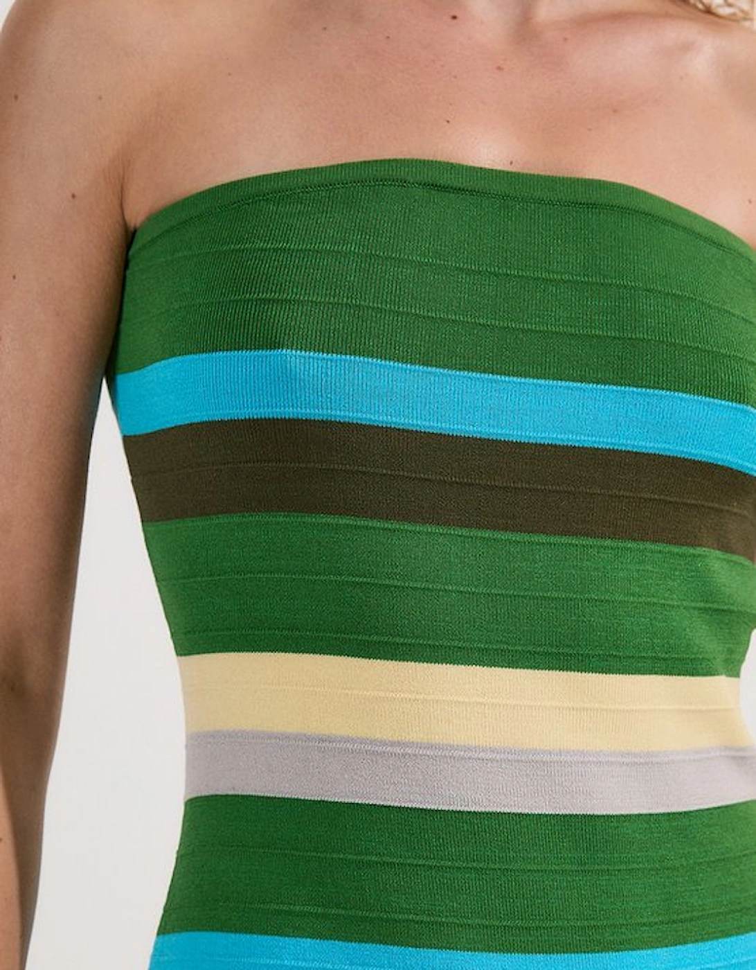 Striped Bardot Knit Maxi Dress