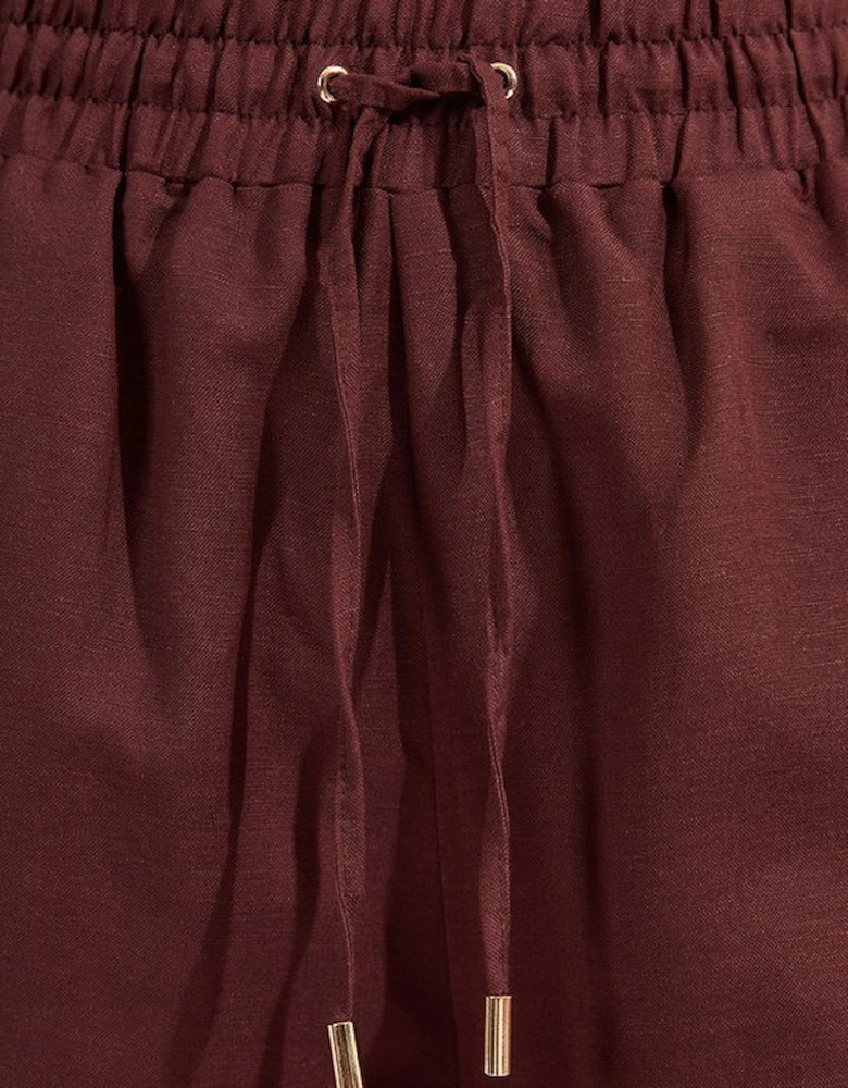 Viscose Linen Tie Waist Woven Trouser