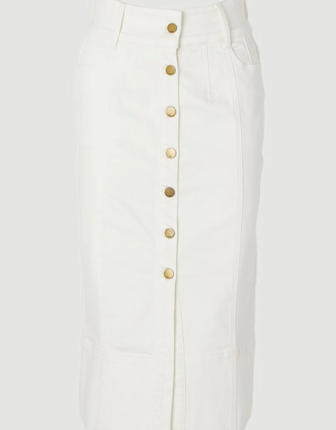 Denim Corset Waist Detail Pencil Skirt