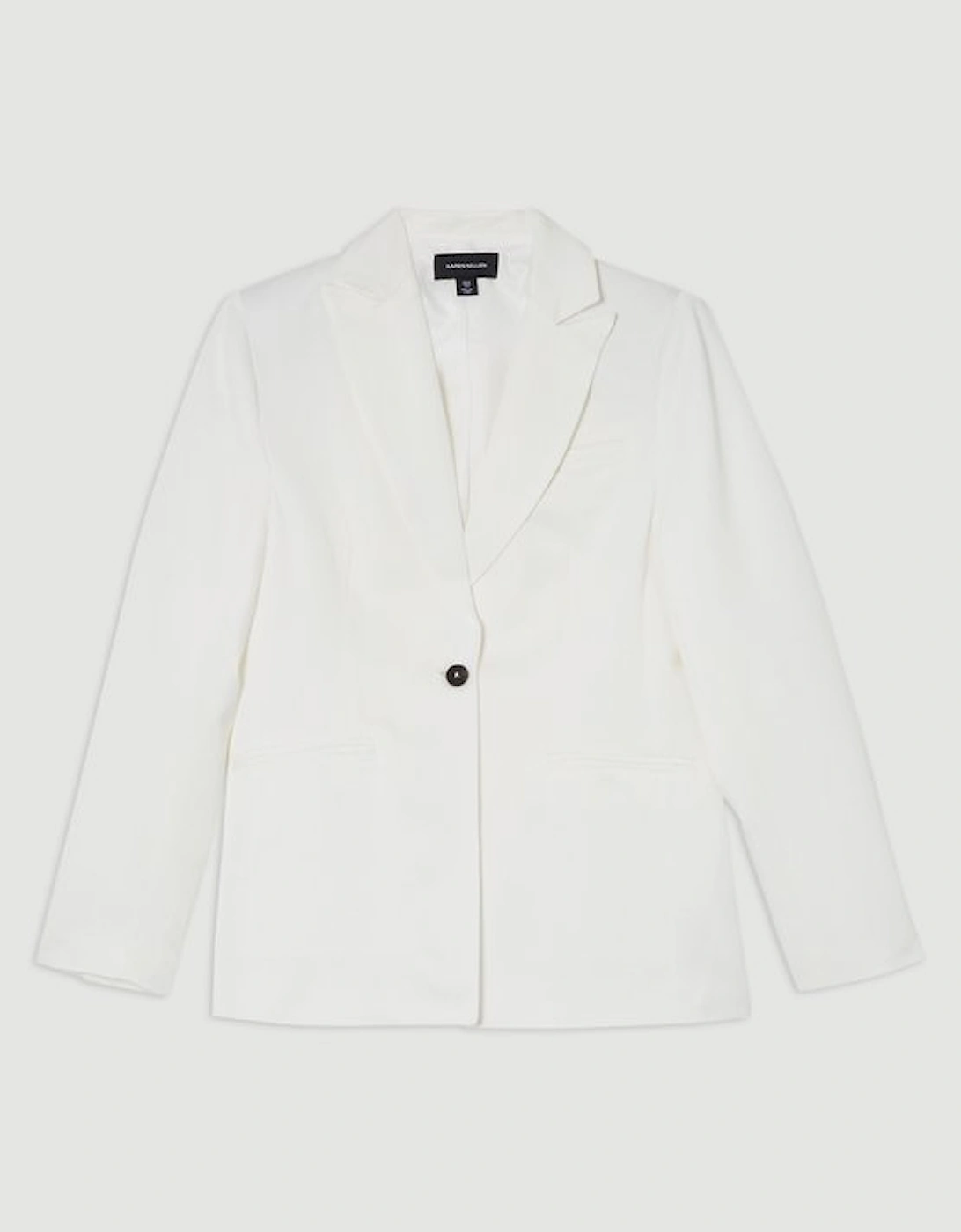 Tailored Viscose Linen Single Breasted Blazer Jacket
