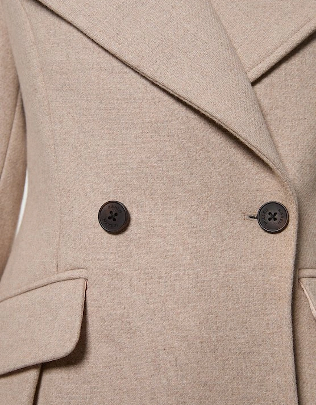 Wool Tailored Flared Skirt Midi Coat