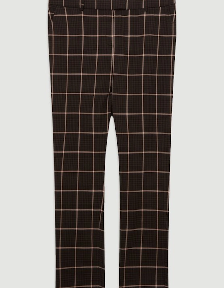 Plus Size Check Straight Leg Tailored Trouser