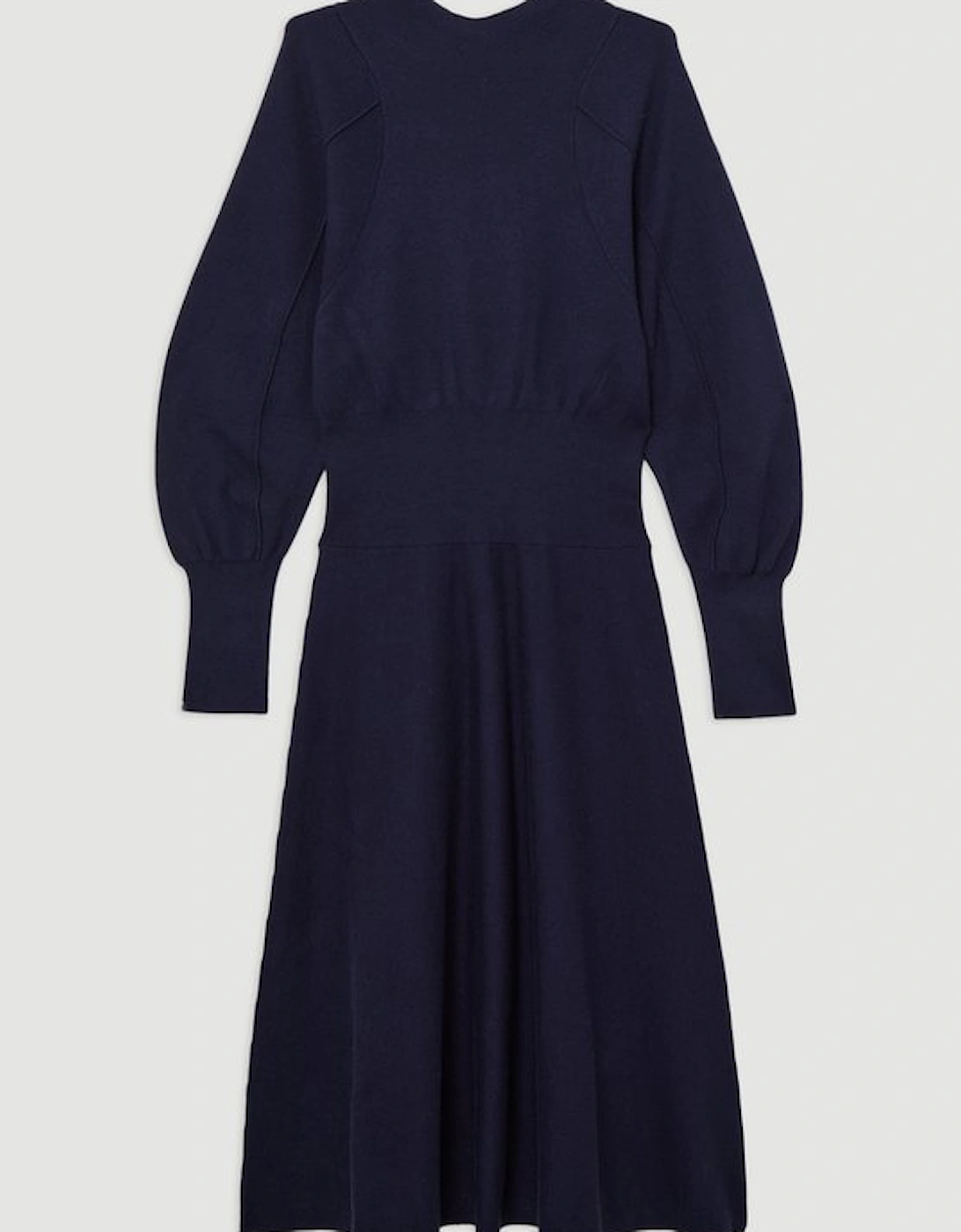 Wool Look Rounded Sleeve Knit Midaxi Dress