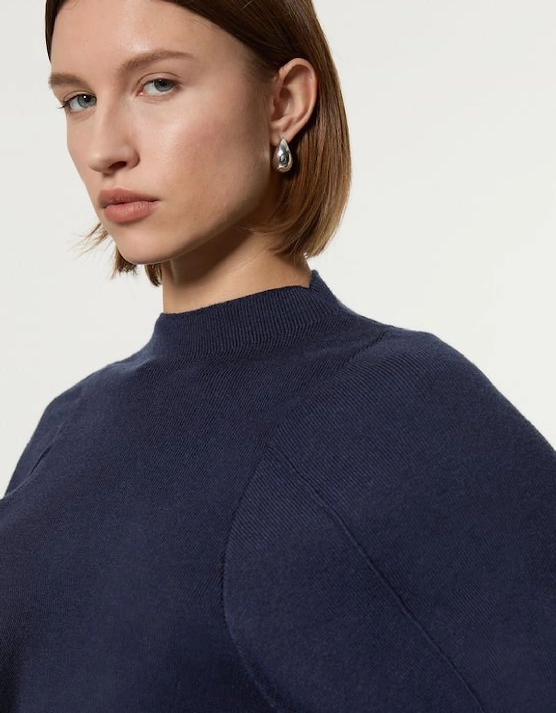 Wool Look Rounded Sleeve Knit Midaxi Dress