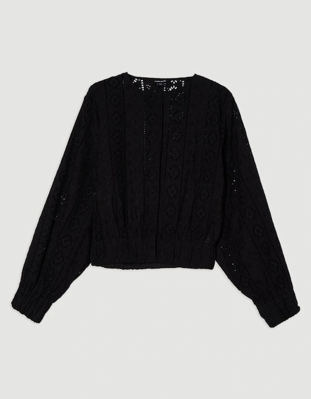 Cotton Broderie Woven Bomber Jacket