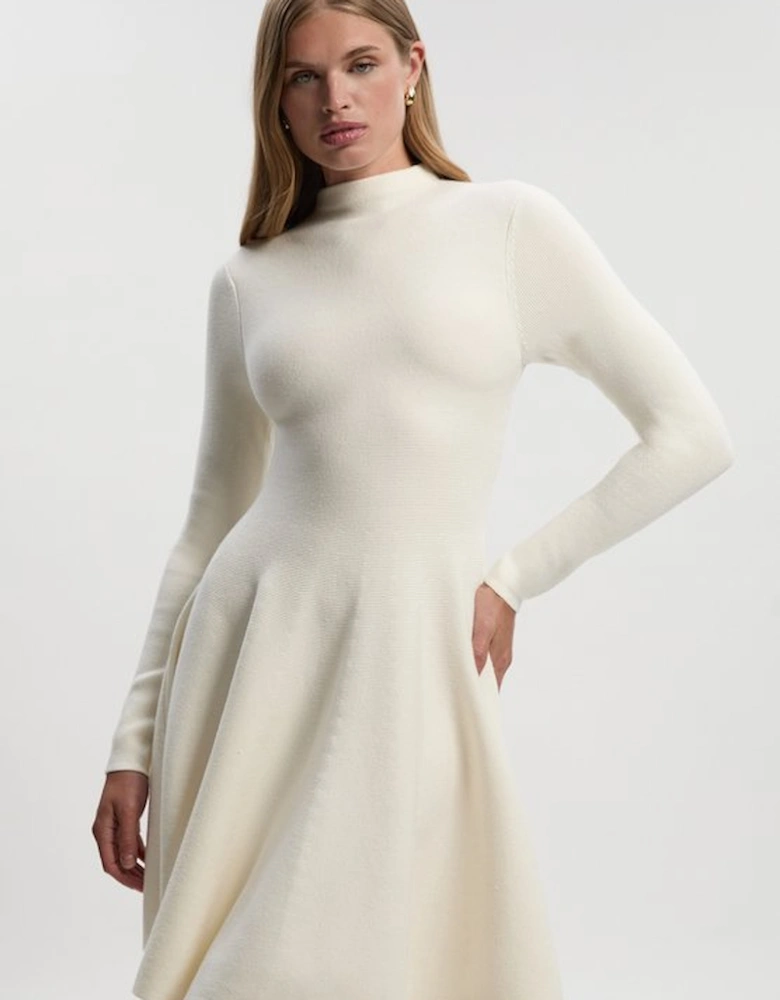 Petite Viscose Blend Full Circle Knit Mini Dress