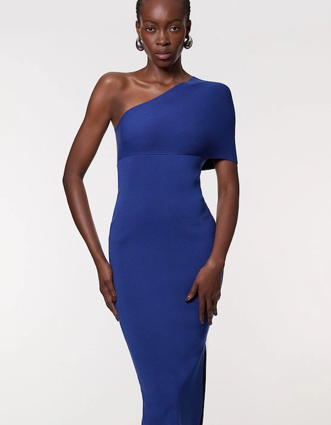 Compact Rib Stitch Knitted One Shoulder Dress, 5 of 4