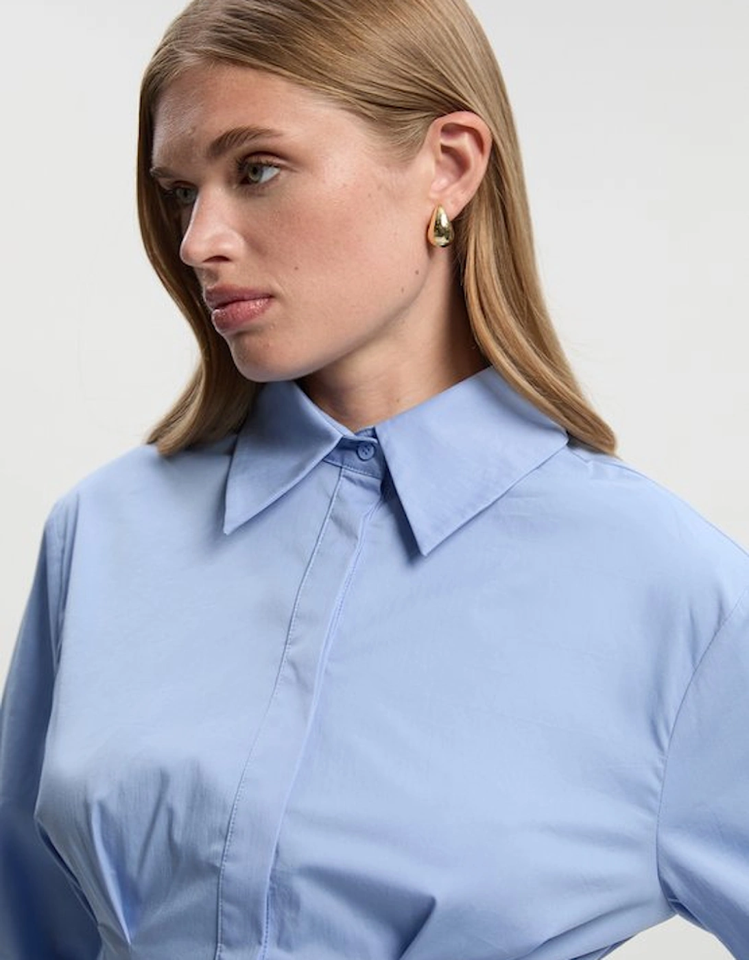 Crepe Pleating Detail Woven Shirt