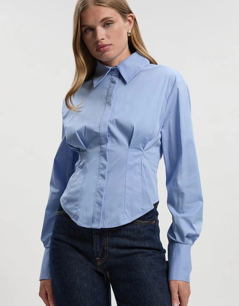 Crepe Pleating Detail Woven Shirt
