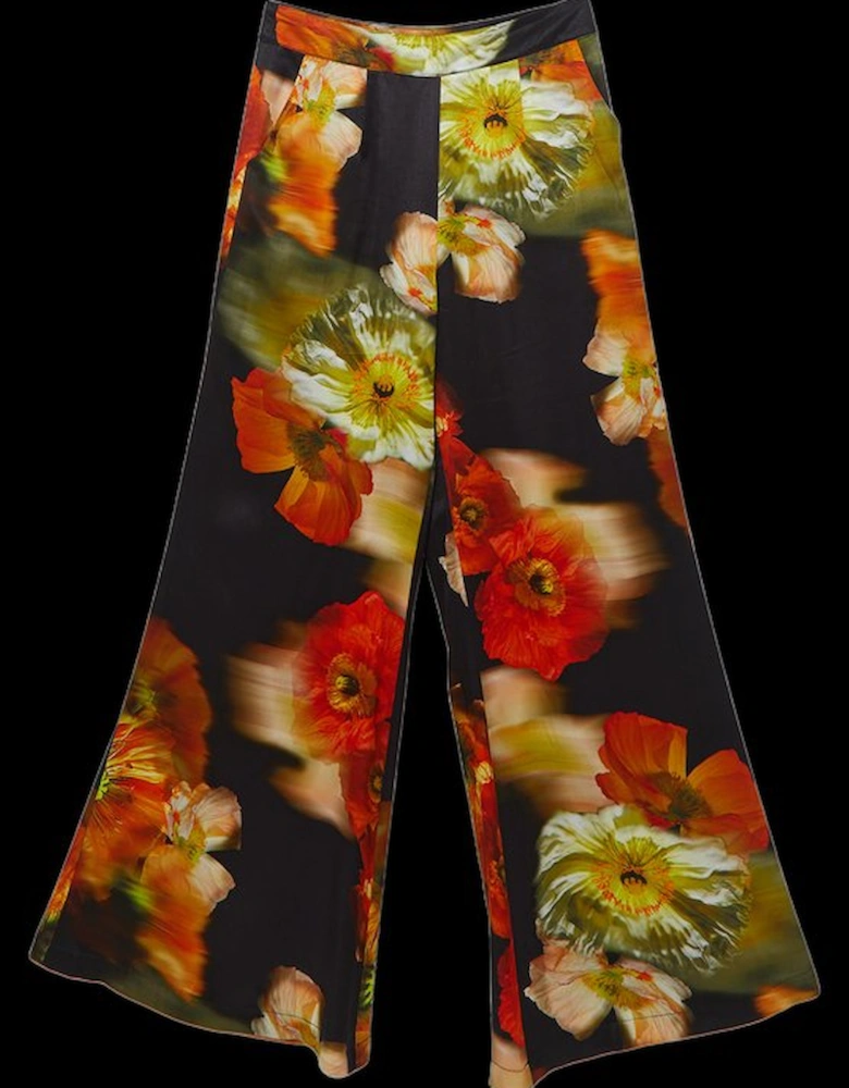 Floral Satin Woven Trouser