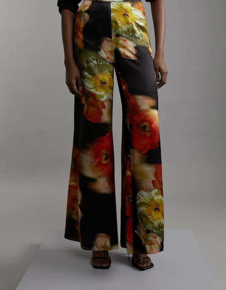 Floral Satin Woven Trouser