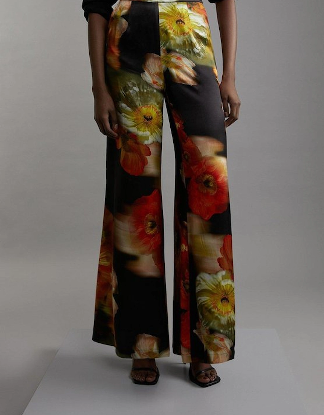 Floral Satin Woven Trouser
