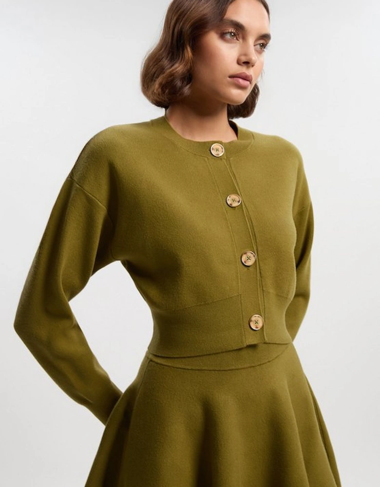 Compact Yarn Cropped Knitted Cardi