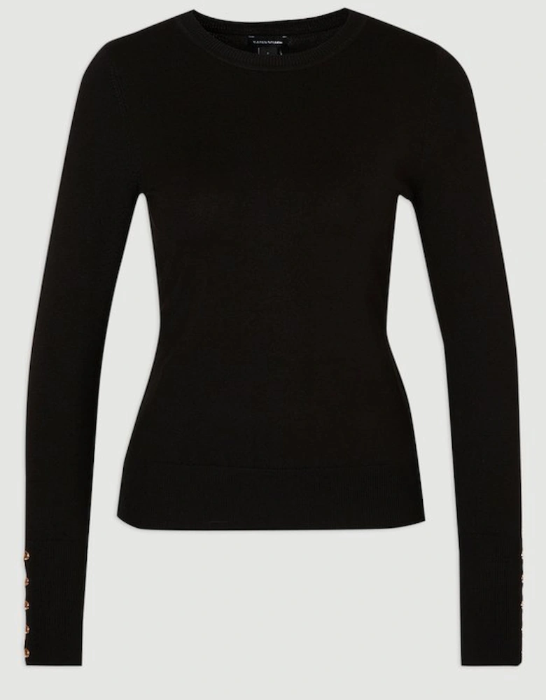 Plus Size Viscose Blend Knitted Crew Neck Jumper