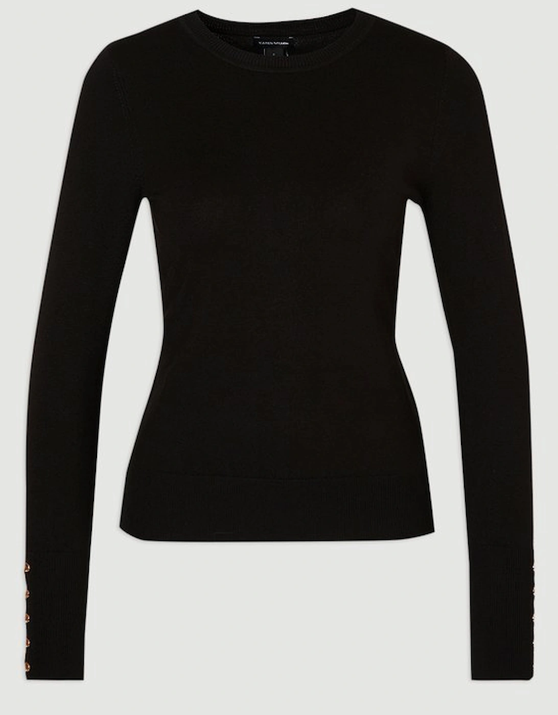 Plus Size Viscose Blend Knitted Crew Neck Jumper