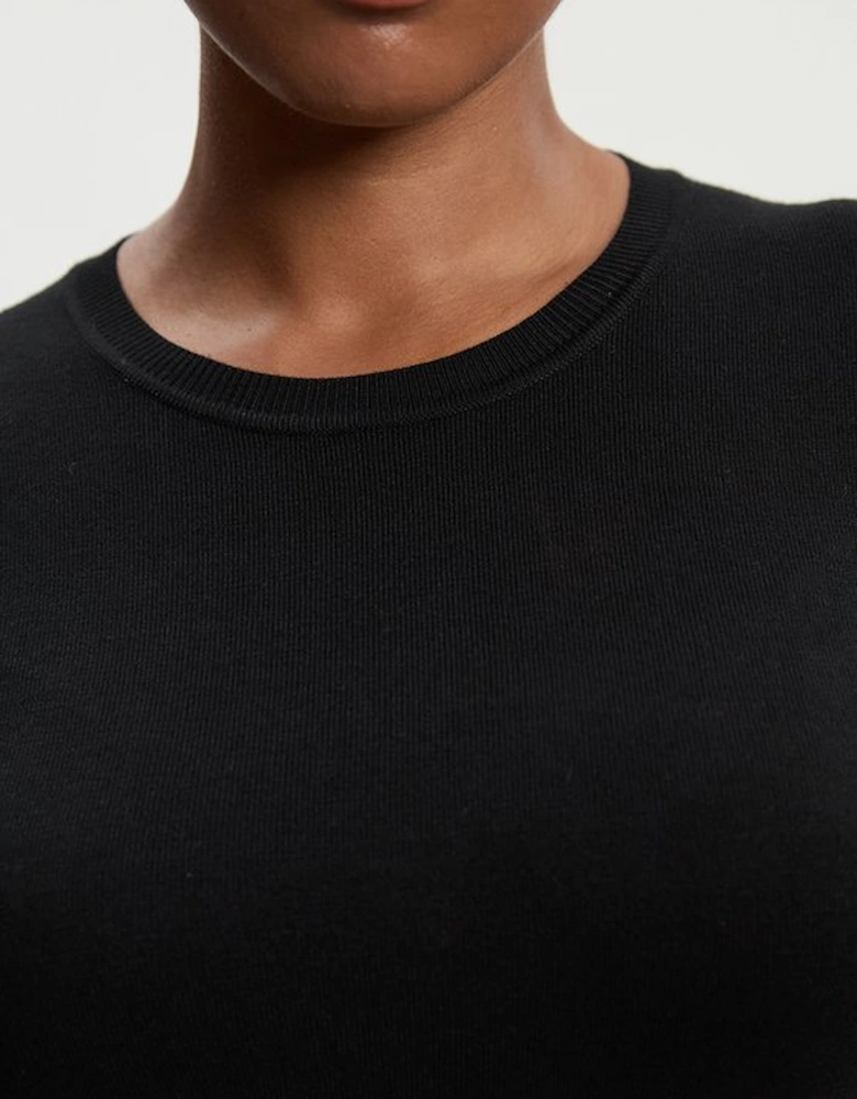 Plus Size Viscose Blend Knitted Crew Neck Jumper