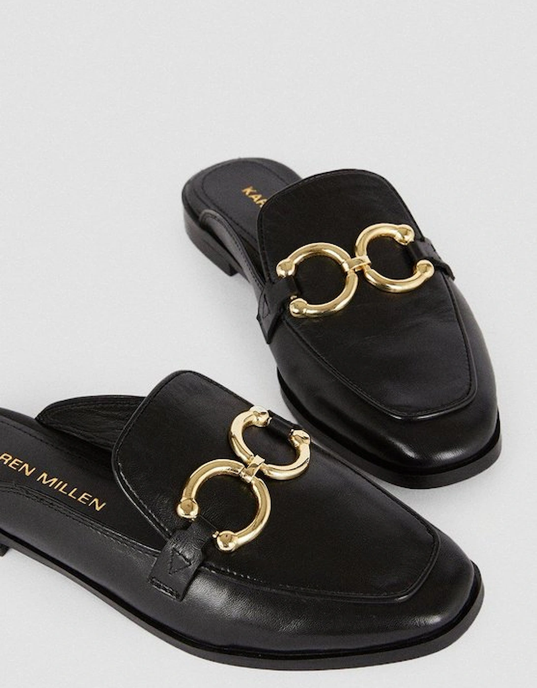 Leather Open Back Slip-On Loafer