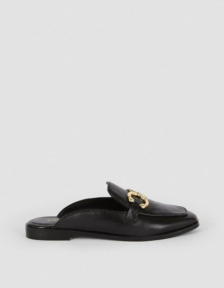 Leather Open Back Slip-On Loafer