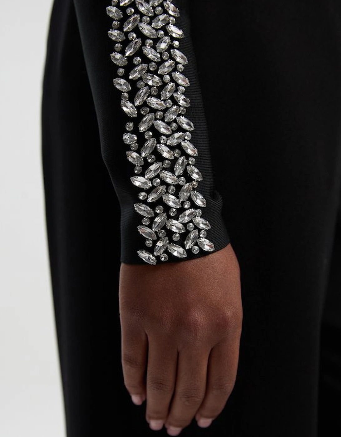 Plus Size Figure Form Bandage Knit Embellished Top