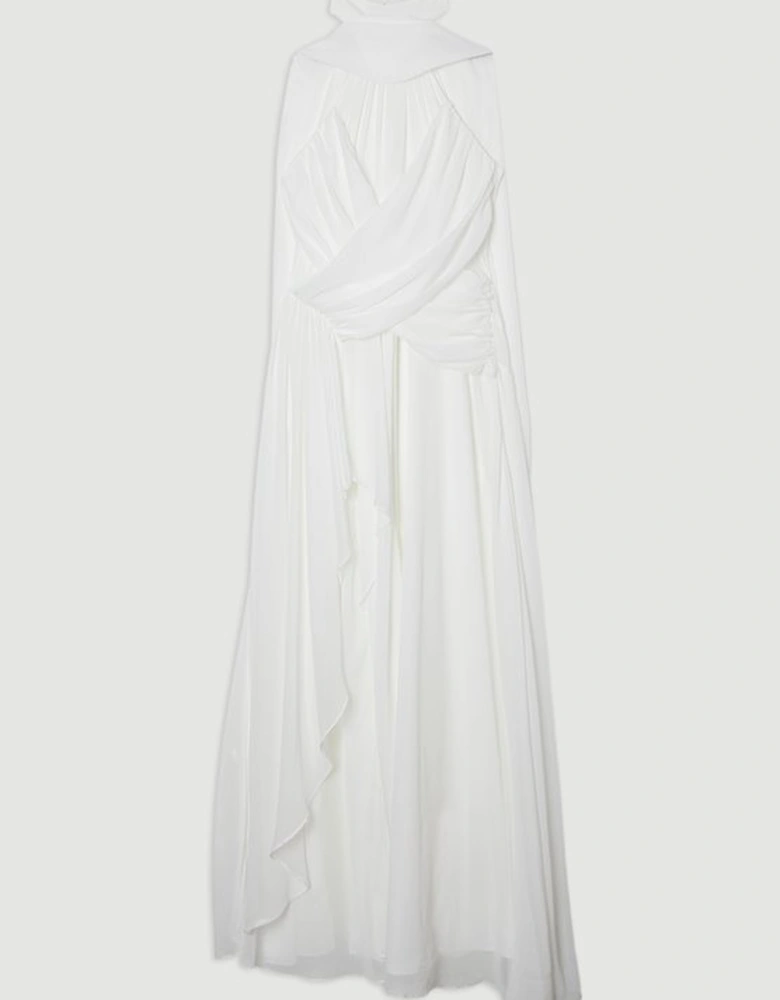 Crinkle Cross Front Georgette Woven Maxi Dress