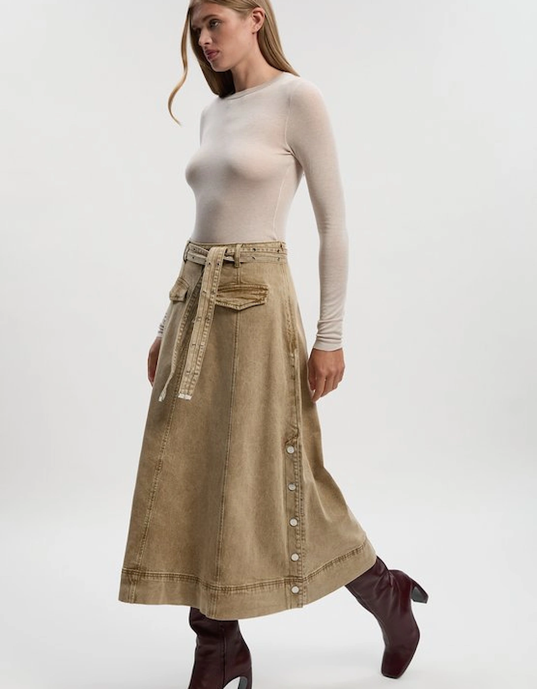Denim Belted Full Skirt, 5 of 4