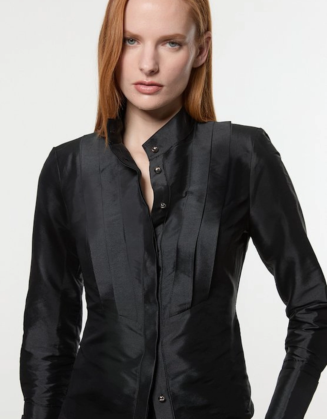 Taffeta Pleat Detail Woven Shirt, 5 of 4