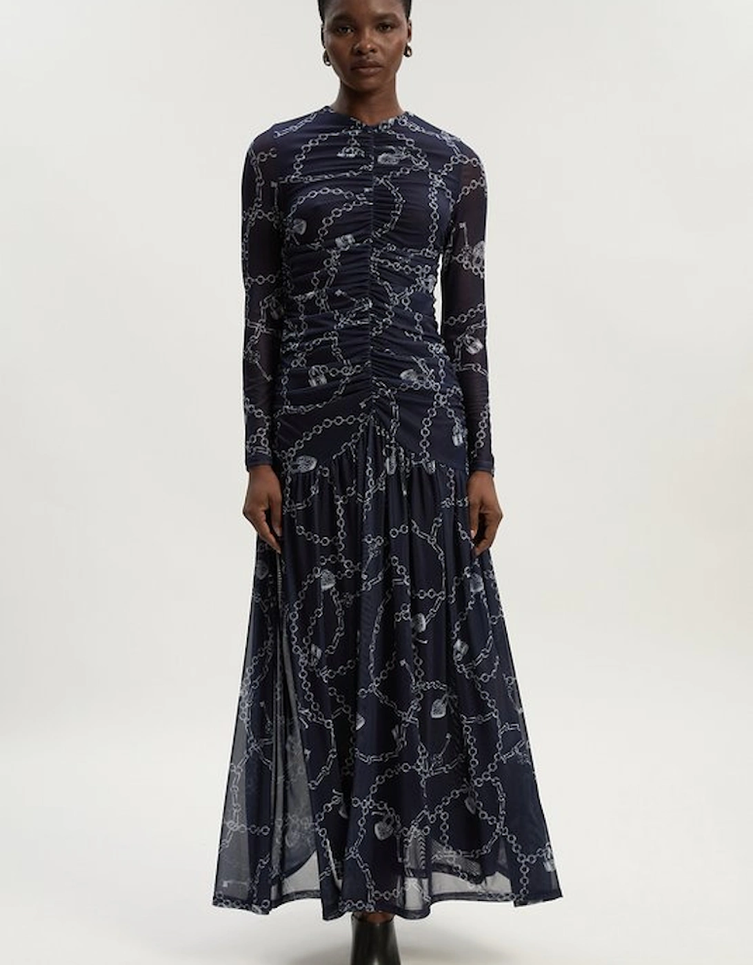 Chain Print Mesh Maxi Dress, 5 of 4