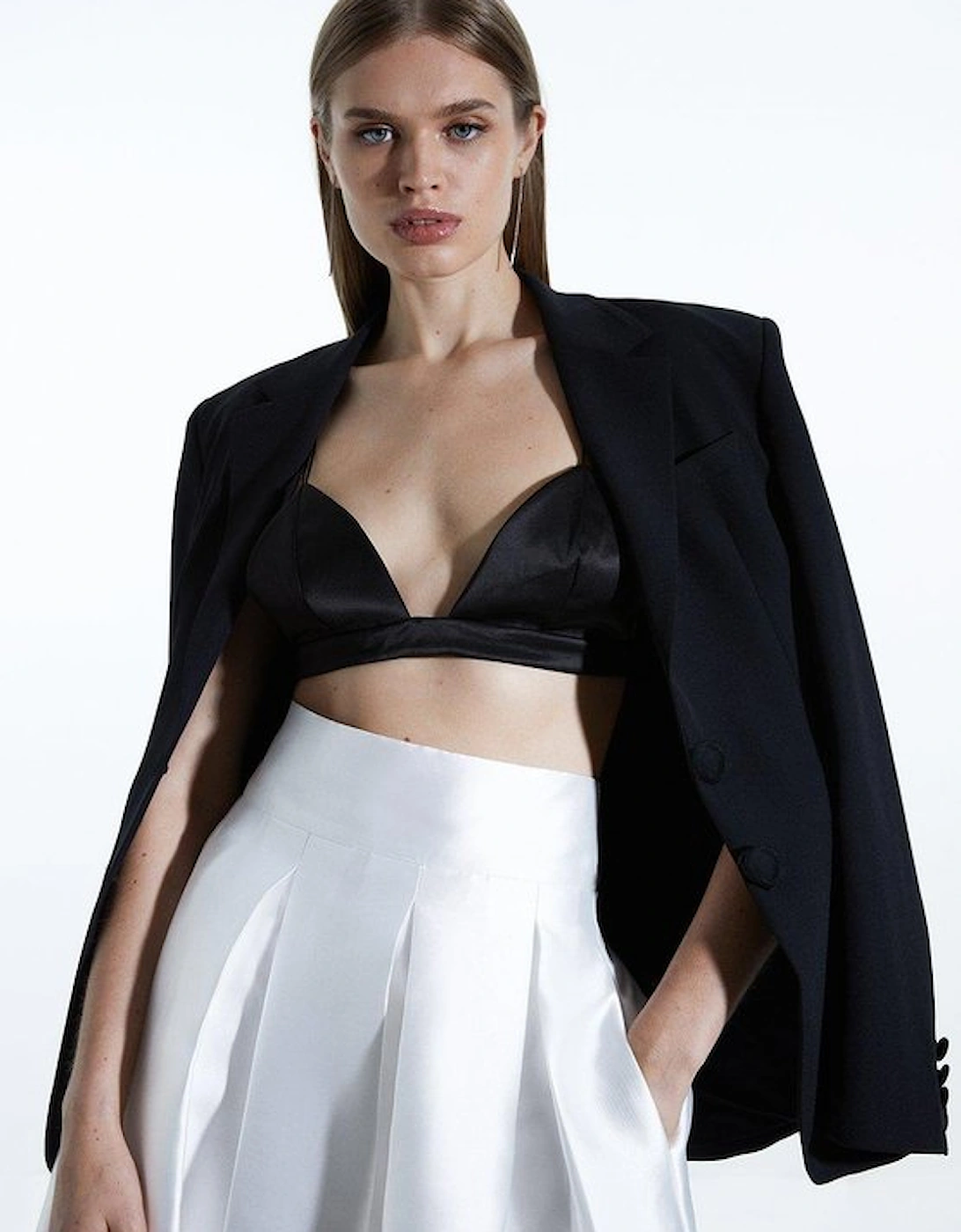 Twill Woven Prom Maxi Skirt