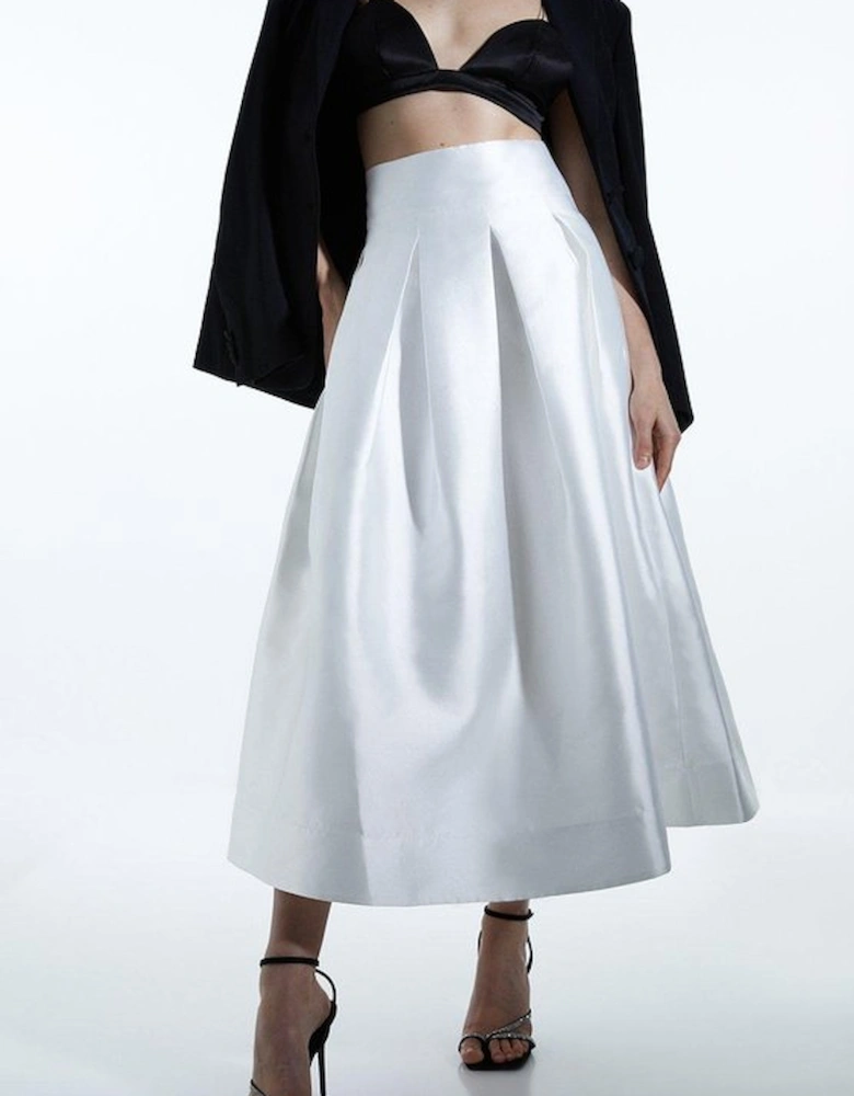 Twill Woven Prom Maxi Skirt