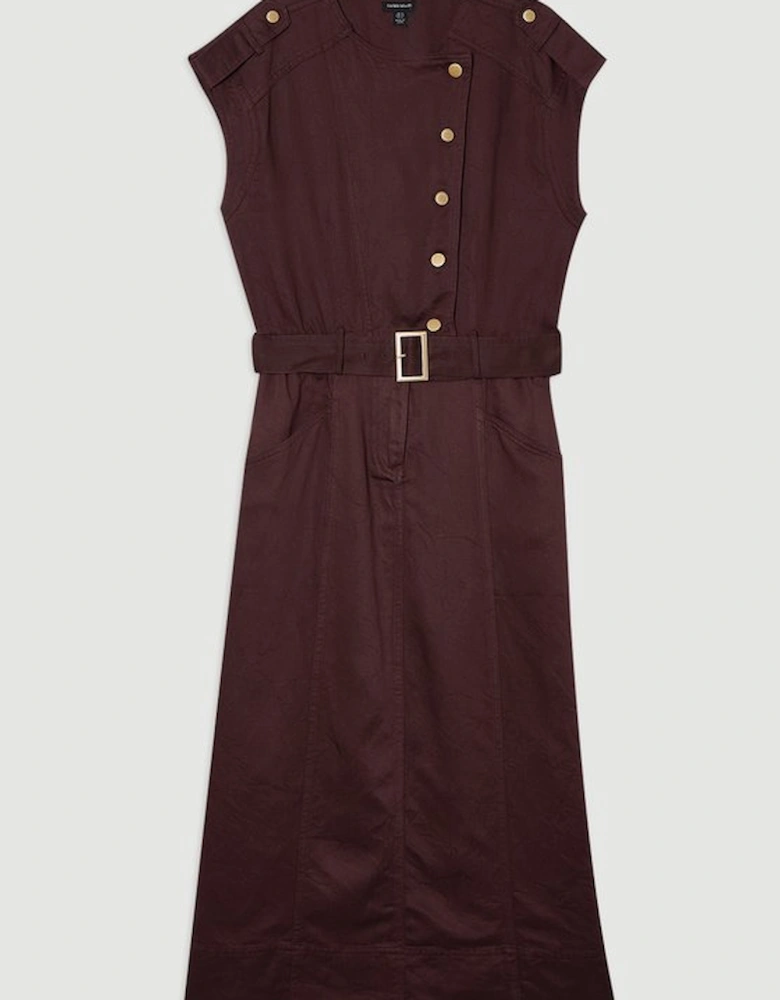 Soft Twill Relaxed Midi Dress
