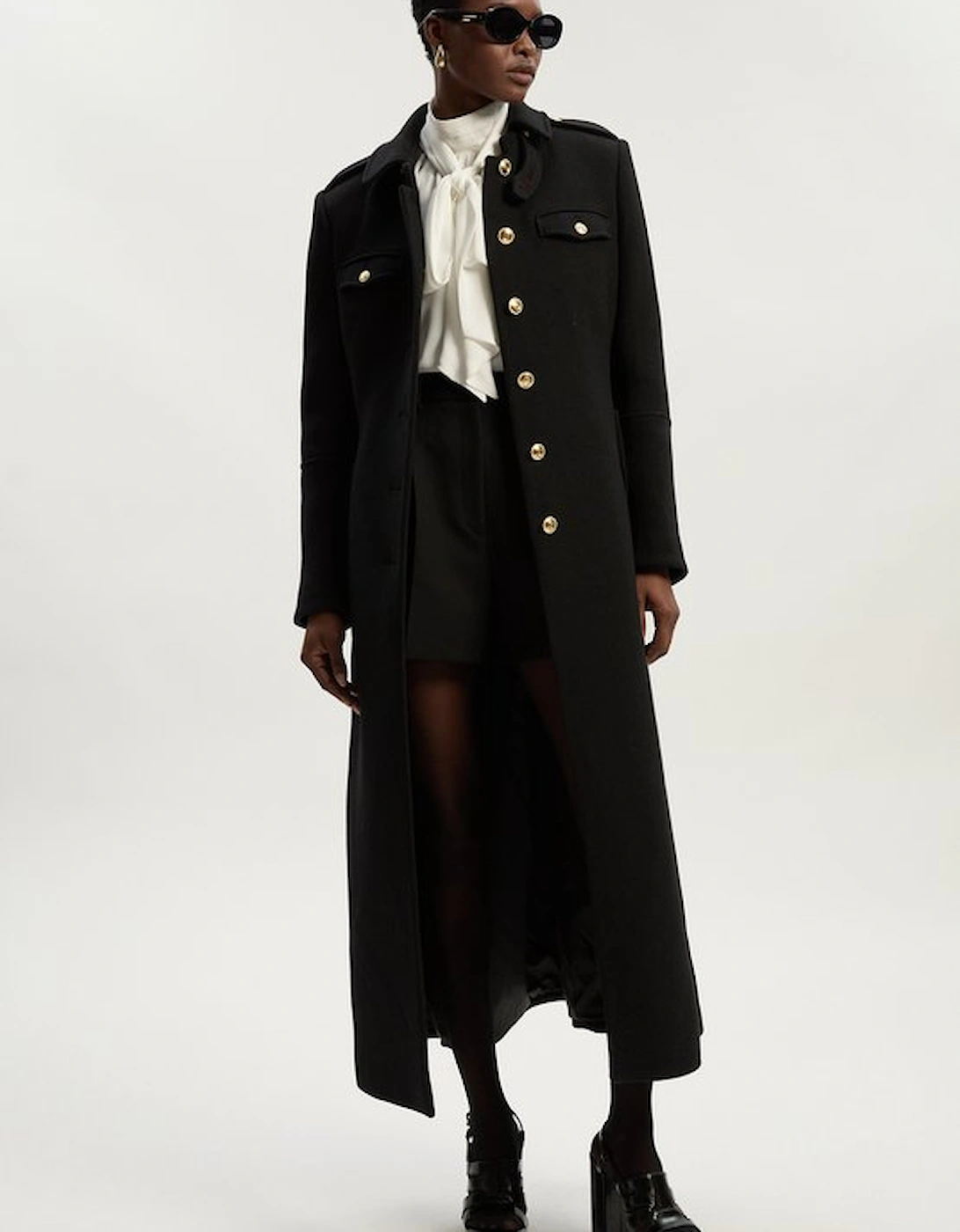 Wool Military Tailored Maxi Coat, 2 of 1