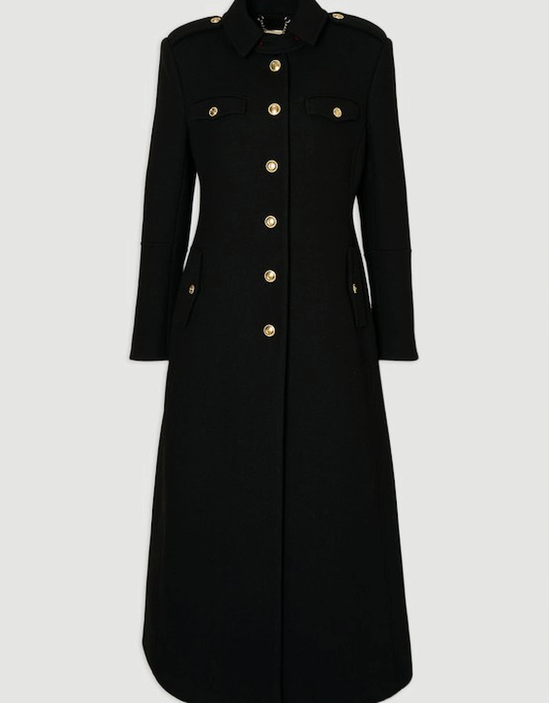 Wool Military Tailored Maxi Coat