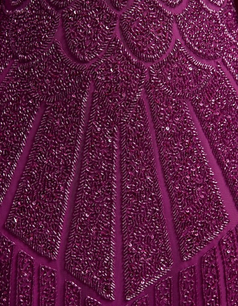 Premium Embellished Caped Maxi Dress