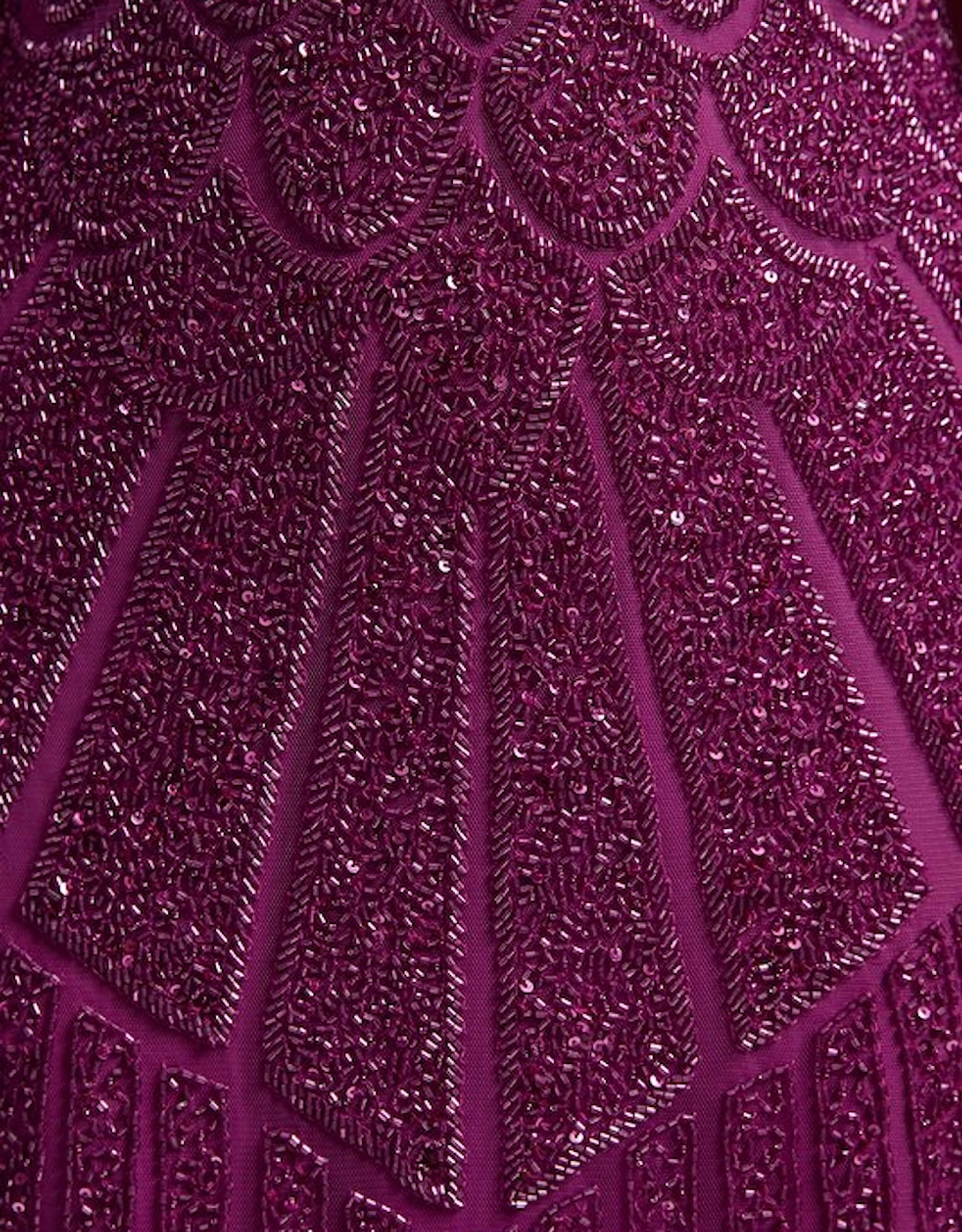 Premium Embellished Caped Maxi Dress