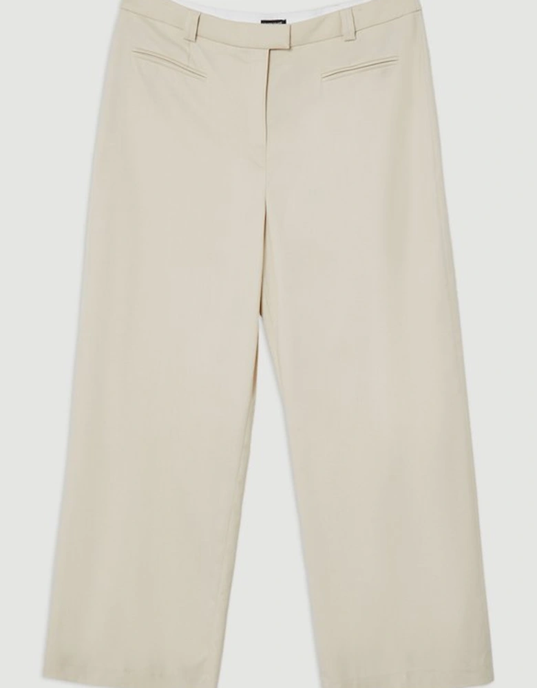 Plus Size Soft Structured Tailored Wide Leg Trousers
