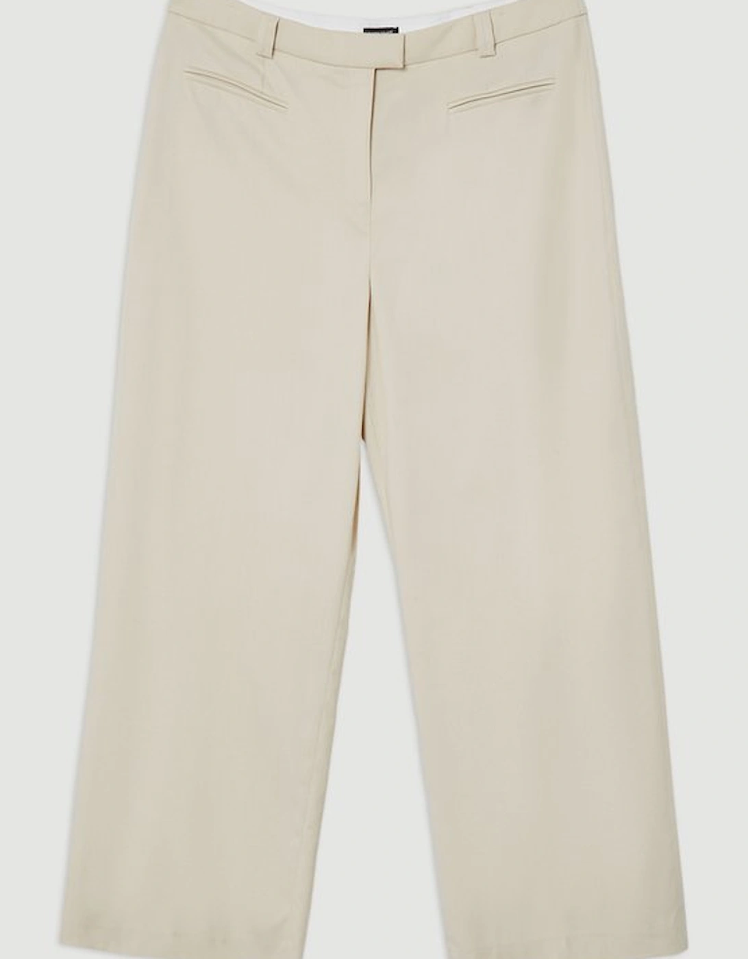 Plus Size Soft Structured Tailored Wide Leg Trousers