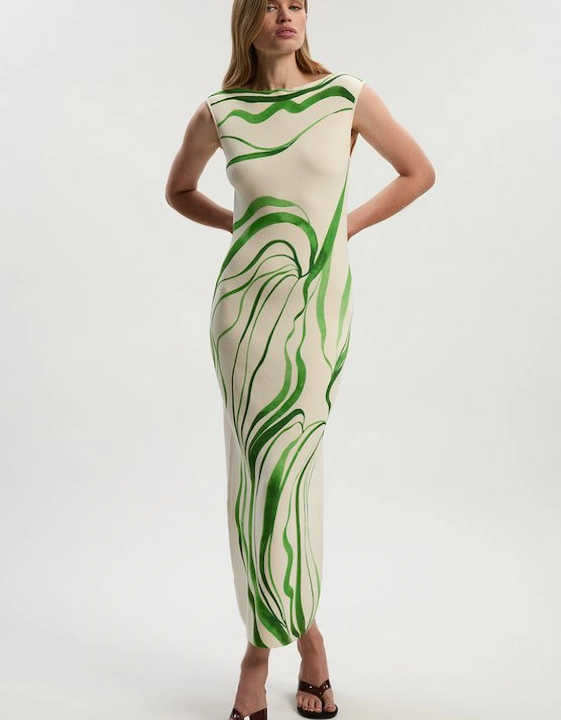 Abstract Print Knitted Maxi Dress, 5 of 4