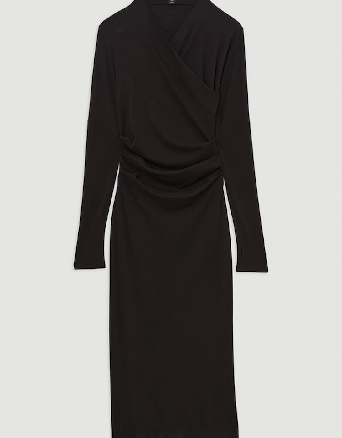 Soft Touch Jersey Asymmetric Neck Midi Dress