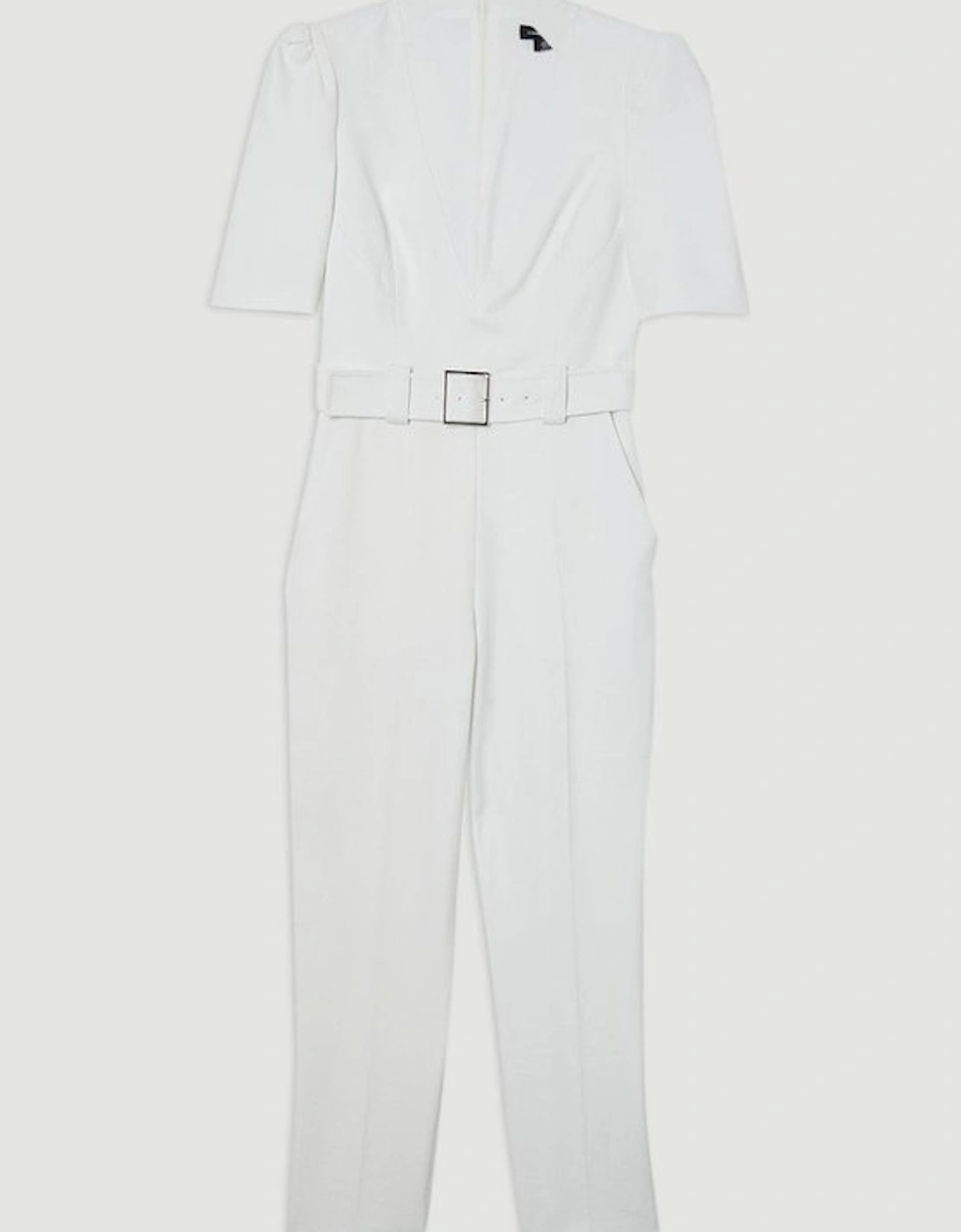 Structured Crepe Forever Belted Jumpsuit