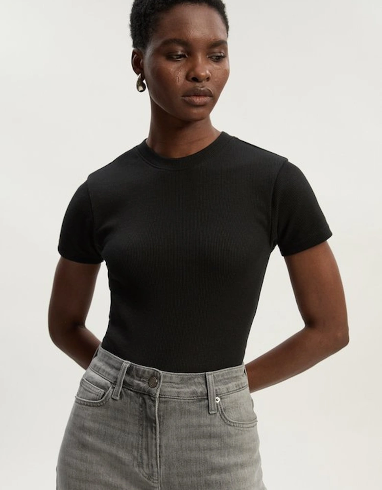 Compact Jersey Ribbed T-Shirt