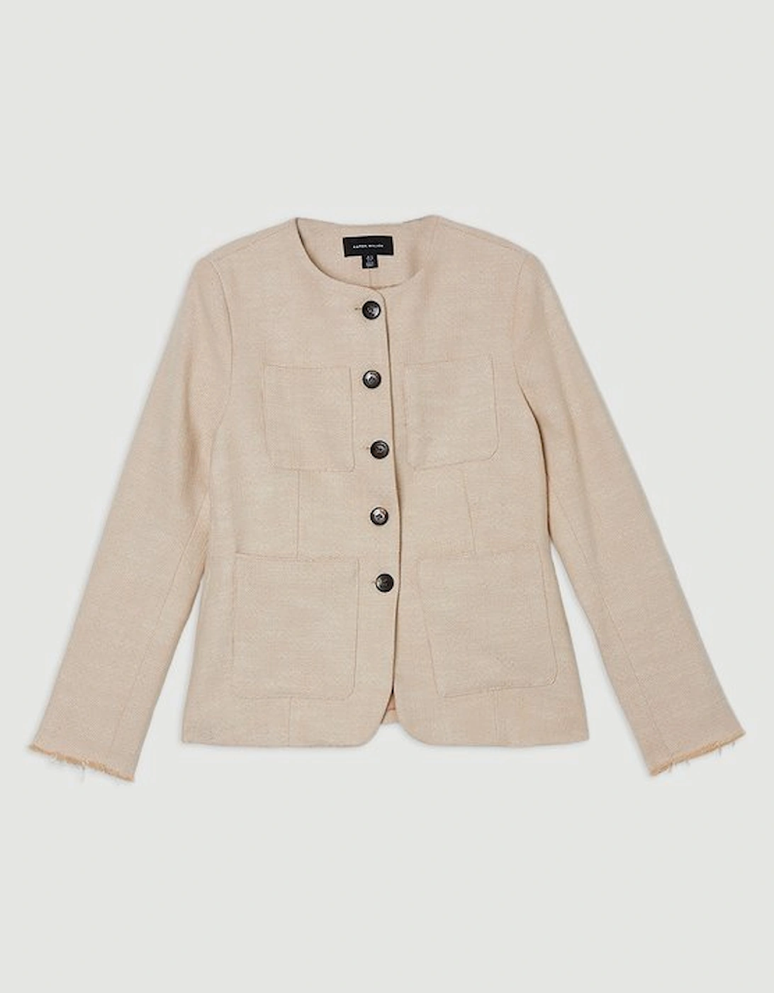 Spring Tweed Tailored Pocket Front Tailored Blazer