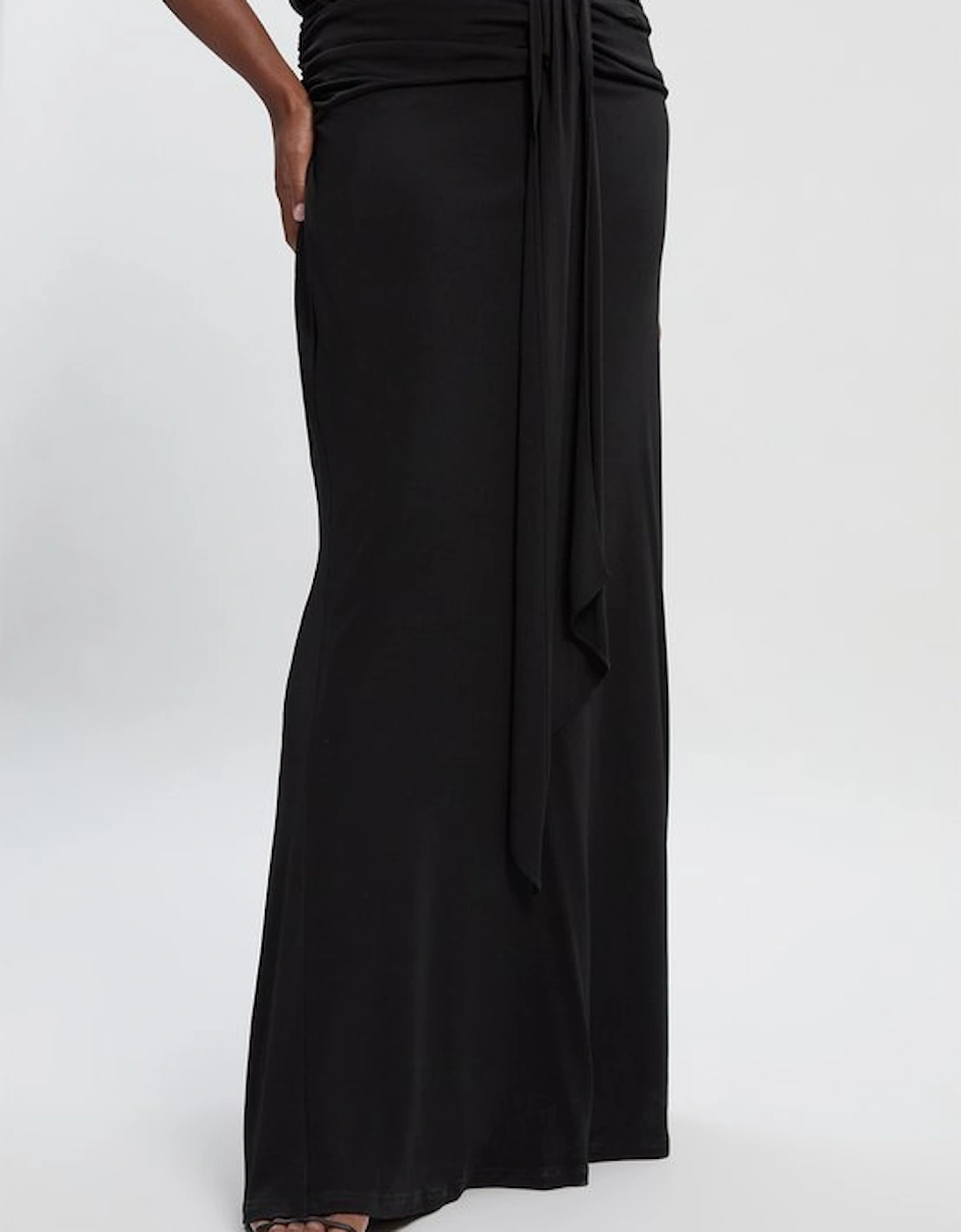 Plus Size Premium Stretch Crepe Jersey Maxi Skirt
