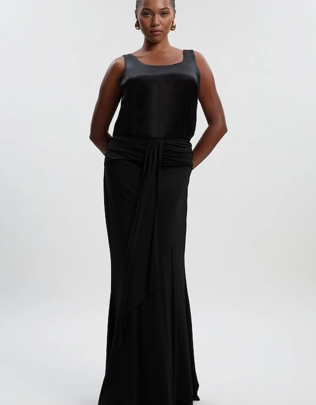 Plus Size Premium Stretch Crepe Jersey Maxi Skirt, 5 of 4
