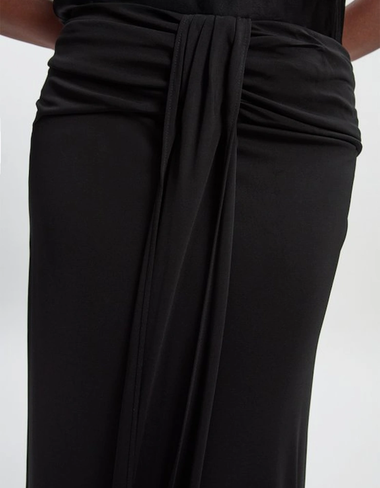 Plus Size Premium Stretch Crepe Jersey Maxi Skirt