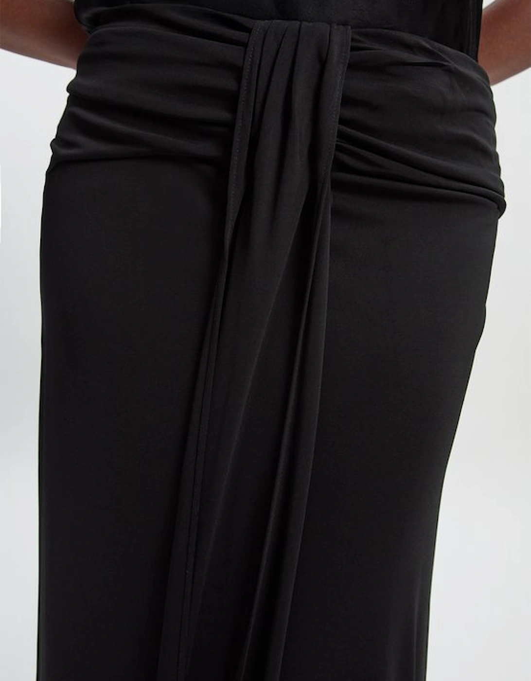 Plus Size Premium Stretch Crepe Jersey Maxi Skirt