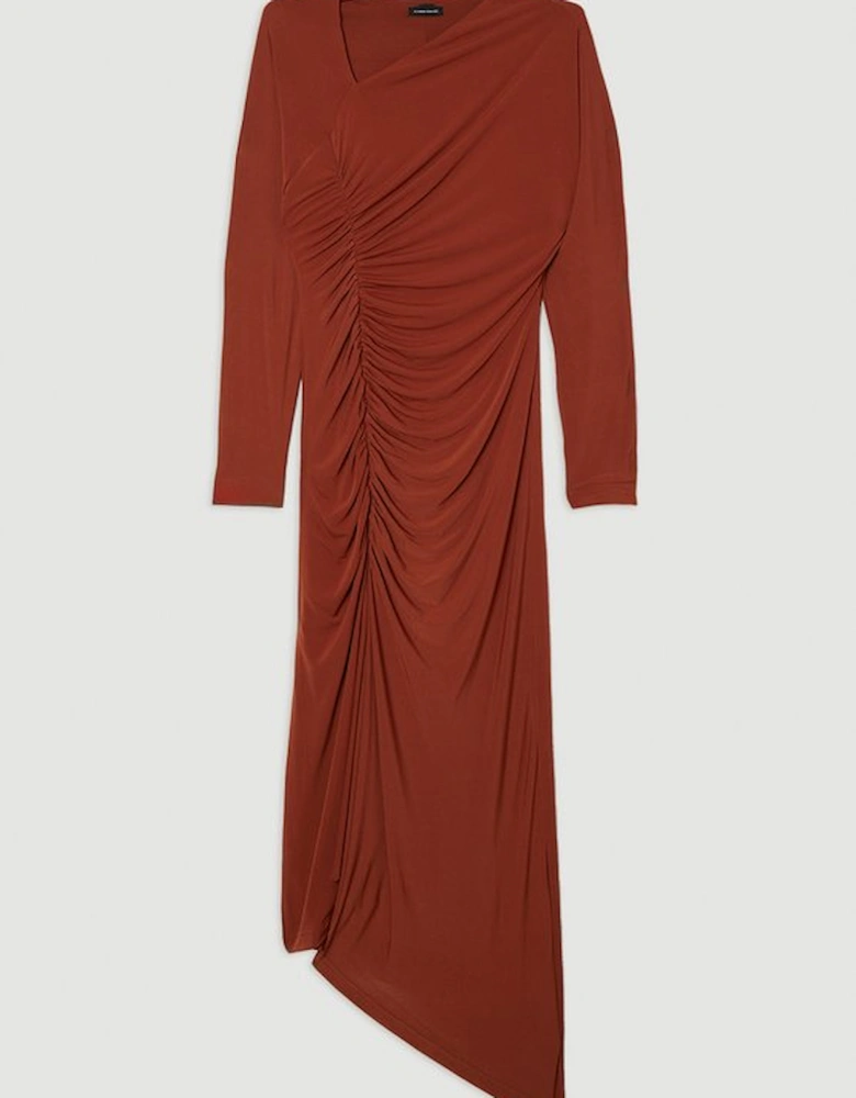Premium Tencel Jersey Wrap Detail Midi Dress