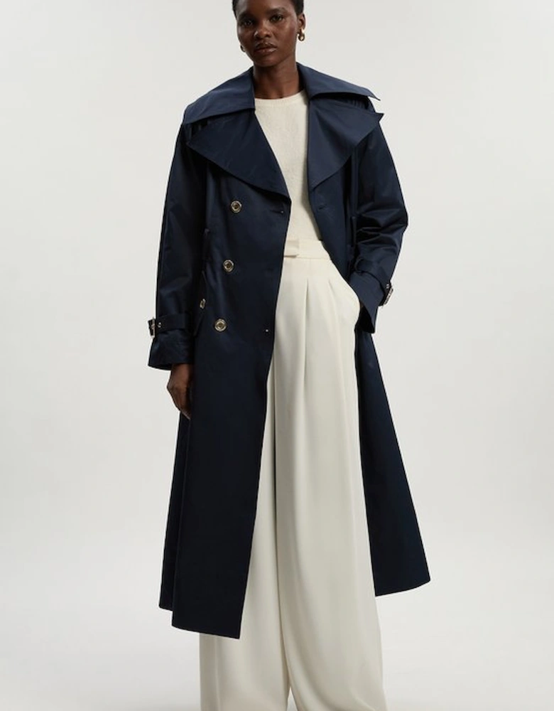 Cotton Sheen Belted Classic Trench Coat